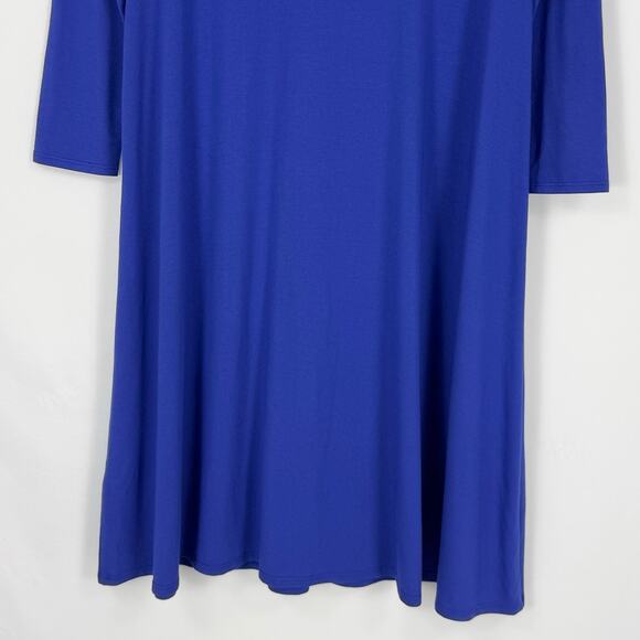 Eileen Fisher Womens Stretch Knit Keyhole Back Shift Swing Dress Small Blue - Picture 9 of 12
